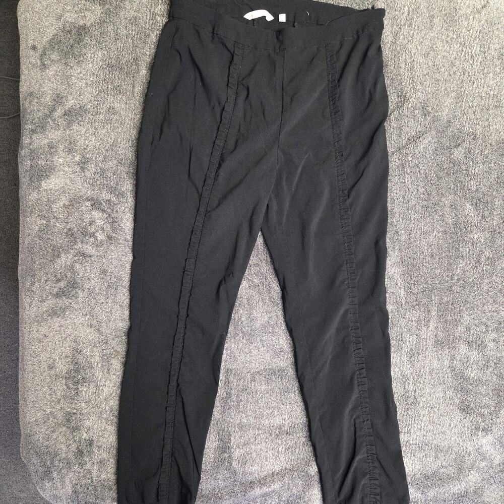 Soft Surroundings Black Ruffle Front Pants Size Petite Medium PM